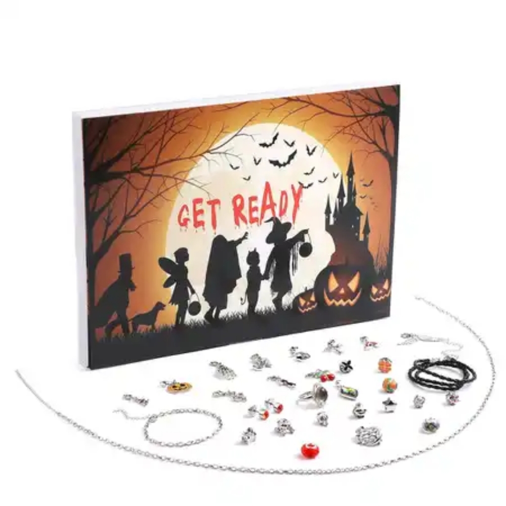 Halloween "Get Ready" Box, Contains 30 pieces fun costume jewelry,great for kids